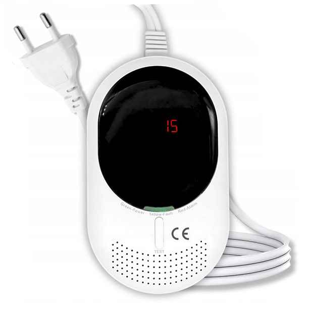 Detektor Oxidu Uhelnatého A Plynu S Hlasitým Alarmem 85dB LCD Certifikovaný 230V