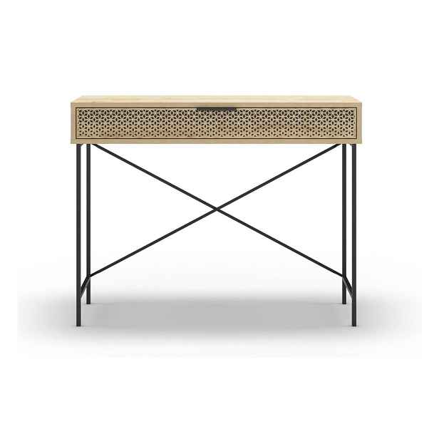 Konzolový stolek v dekoru dubu v přírodní barvě 35.5x110 cm Ecrin – Marckeric