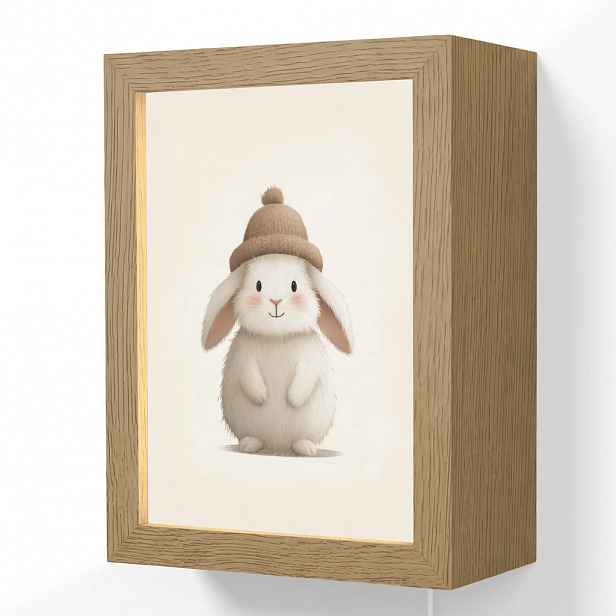 OnlyWow NÁSTĚNNÁ LAMPA Králík - Klobouk - Uši - béžový 15x20 cm