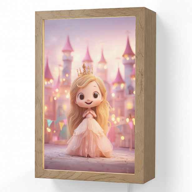 OnlyWow NÁSTĚNNÁ LAMPA Princezna - Růžová - Zámek 20x30 cm