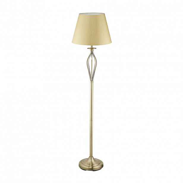 Relaxdays STOJACÍ LAMPA Zlatá antický vzhled látkové stínidlo E27