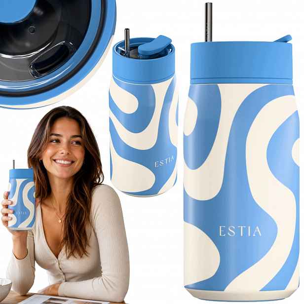 Termohrnek 360 ml na Horké nápoje káva do Práce Auta termoska S Brčkem