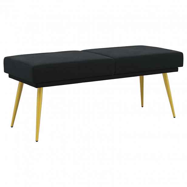 vidaXL Dvouúrovňová lavice Černá 120 x 45 x 46 cm Samet