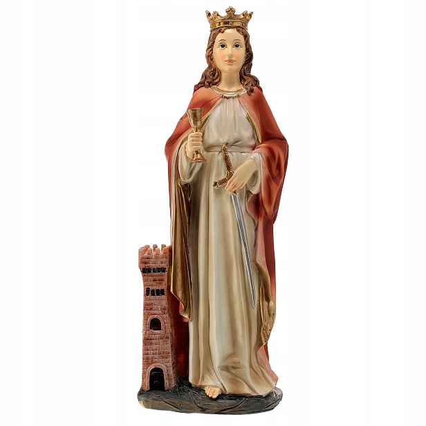 Figurka Svaté Barbory z Nikomédie – Patronka Horníků Těžké Práce 38 Cm vysoká