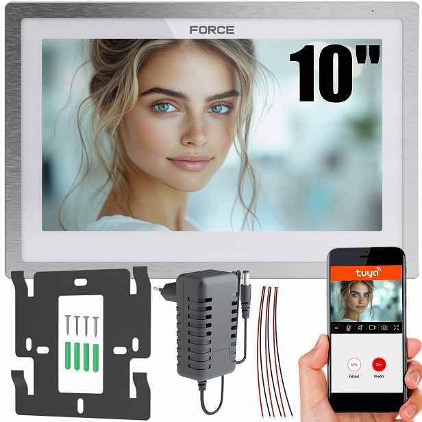 Force Dotykový monitor 10" 2 žilový bílý WiFi tuya MT-10"W-T-2W