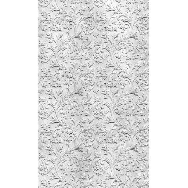 Fototapeta S Rostlinnými Ornamenty Světle Šedá Omyvatelná 159 cm X 270 cm