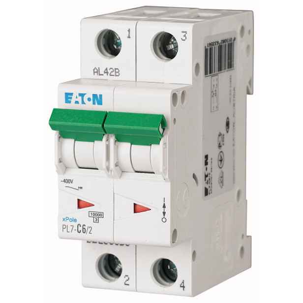 Jistič Eaton PL7-B6/2 10 kA B 6 A