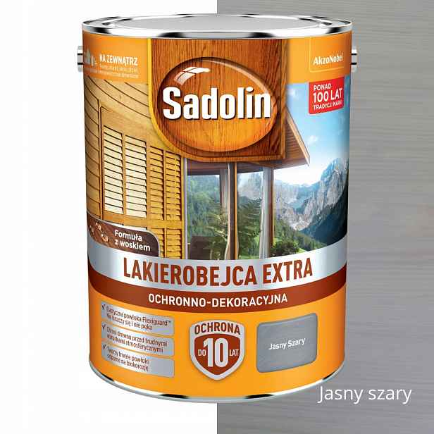 Sadolin Extra Lak, Trvalá Ochrana A Dekorace 5 L, Světle Šedá Barva