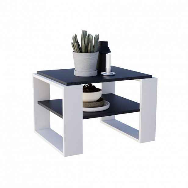 CraftPAK KONZOLOVÝ STOLEK z dřevotřísky, obdélníkový, stabilní, černobílý, 44/54/63 cm