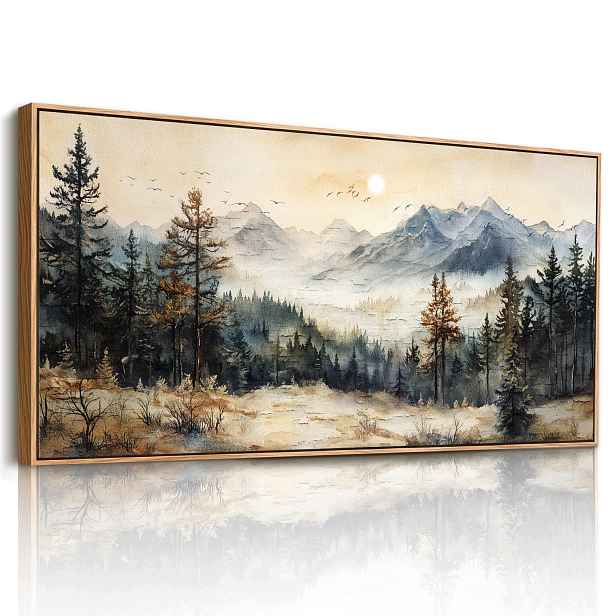 Jhhuamo obraz les rámovaný 50x100 cm nástěnná dekorace