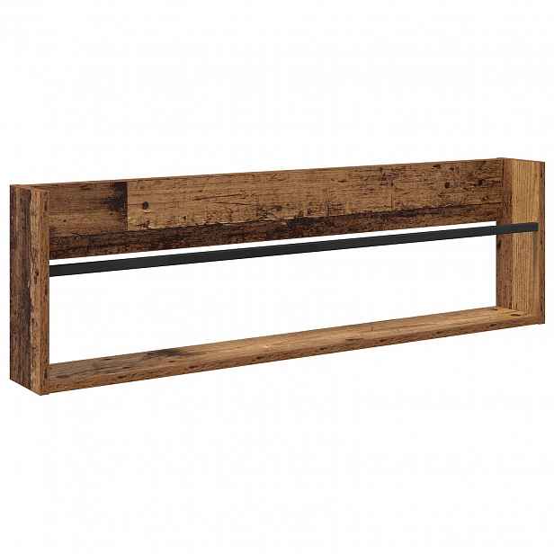 vidaXL Regál na časopisy Staré dřevo 100 x 12 x 30 cm Kompozitní dřevo
