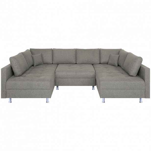 P & B SEDACÍ SOUPRAVA, textil, šedohnědá
