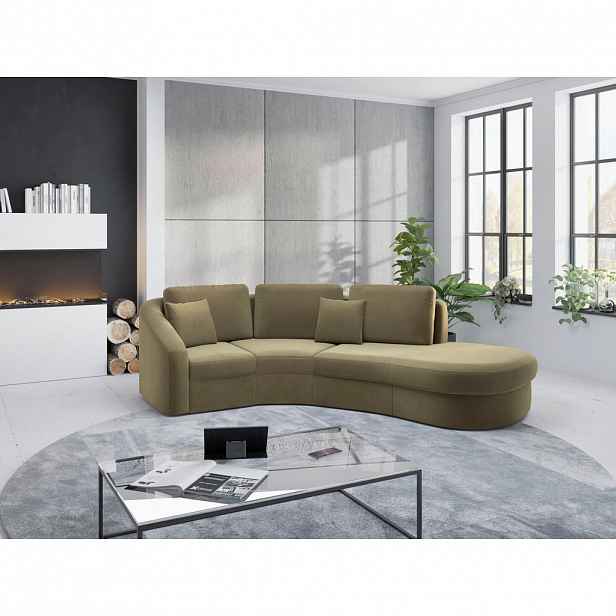 Sit & More ROHOVÁ SEDAČKA, textil, olivově zelená
