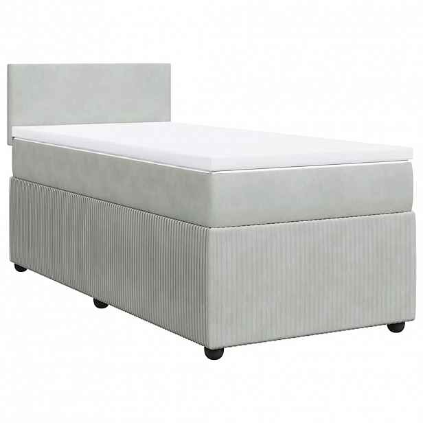 vidaXL Box spring postel s matrací světle šedá 80 x 200 cm samet
