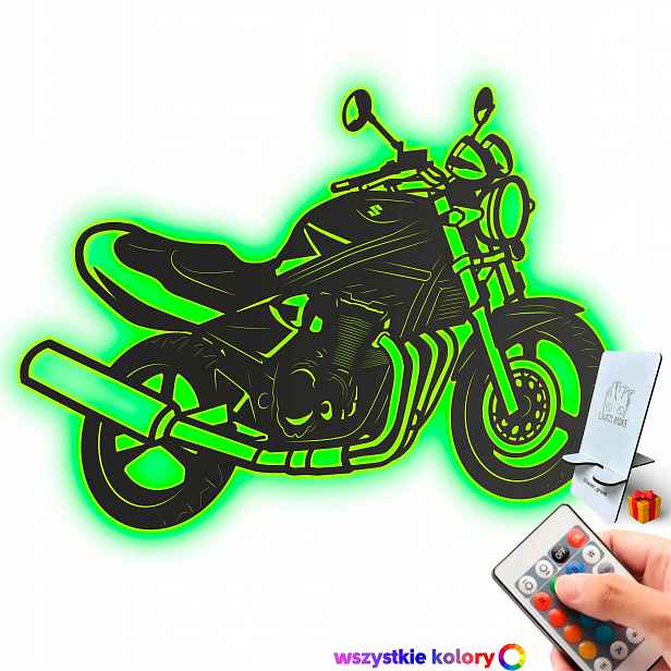 Dřevěný obraz Suzuki GSF600 Bandit Dekorace Dárek Noční Lampa Led XL
