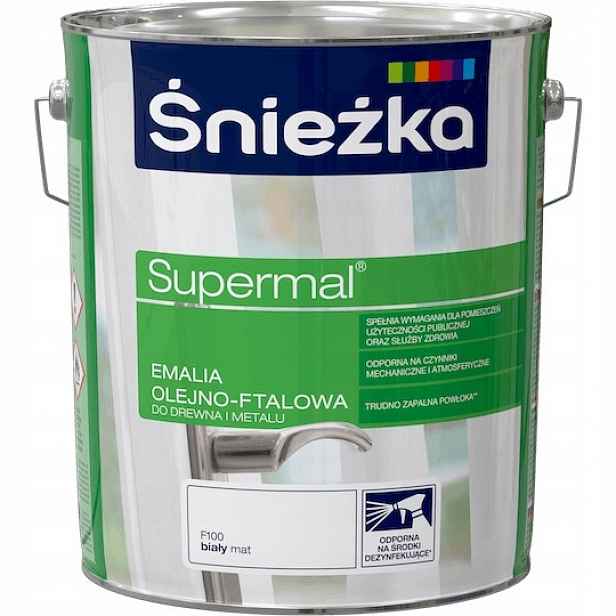 Śnieżka Supermal Olejovo-ftalová Smaltovaná Bílá Mat F100 10L