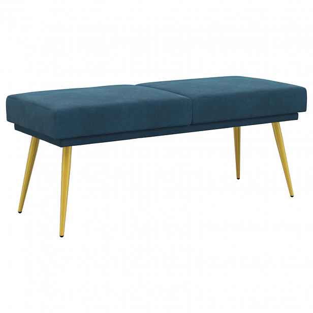 vidaXL Dvouúrovňová lavice Modrá 120 x 45 x 46 cm Samet