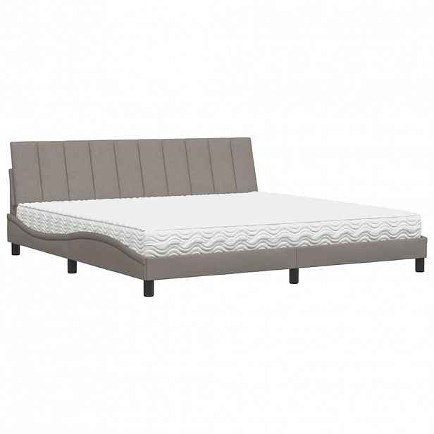 vidaXL Postel s matrací Hanko taupe 200 x 200 cm textil