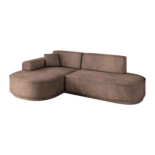 ALTDECOR ROHOVÁ SEDAČKA s otomanem, levá MARI-L1-v3 243x171x83 Hnědá Velur
