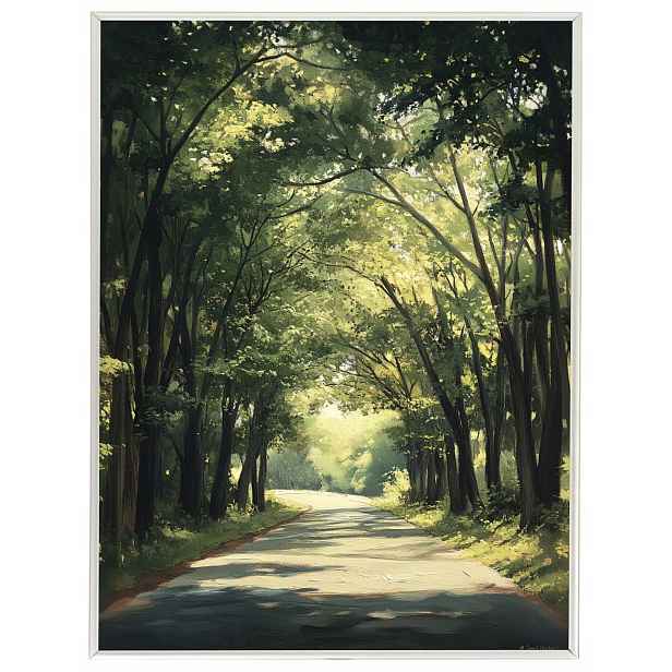 Plakát Rámeček Hliníkový Krajina Příroda Stromy Alej Cesta Slunce Léto 60x80