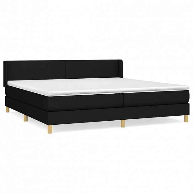 vidaXL Box spring postel s matrací černá 200x200 cm textil