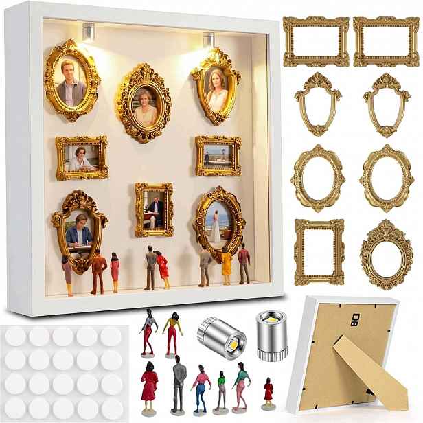 Rámeček na fotografie s Led světly Mini Multi Foto Galerie Koláž Diy Bílá