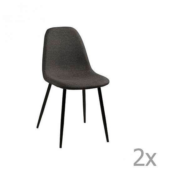 Sada 2 tmavě šedých jídelních židlí Actona Wilma Dining Set