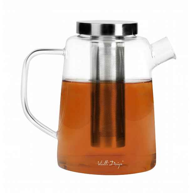 Skleněná konvice na čaj s napařovačem, elegantní, 1,5 l
