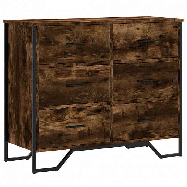 vidaXL Komoda kouřový dub 91 x 35,5 x 74,5 cm kompozitní dřevo