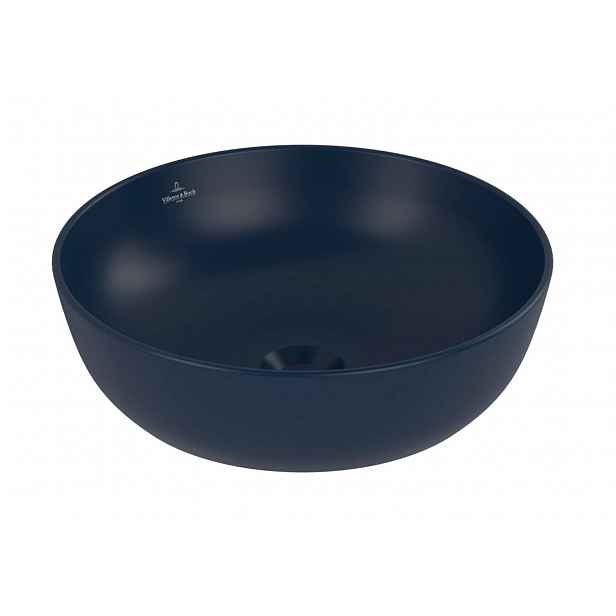 Villeroy & Boch Artis - Umyvadlo na desku, průměr 43 cm, bez přepadu, bez otvoru pro baterii, CeramicPlus, Nightfall 417943R6