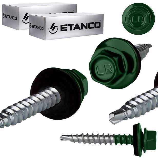 Farmářské vruty 4,8x35 mm Ral 6005 500 ks plechových vrutů Etanco GTF2 Z14