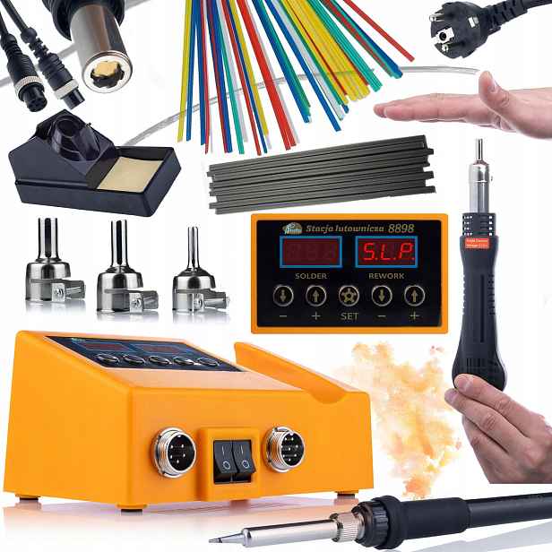 Pájecí Stanice 2V1 Hot-air Páječka Rosfix Oranžová Husky Výkon 660W Pojivo