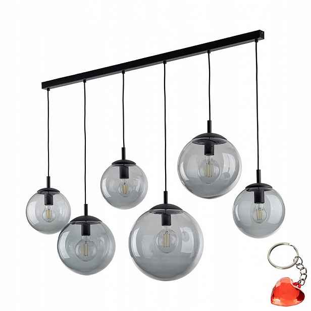 Stropní závěsná lampa Esme Černá Kov 6xE27 Loft Nastavitelná Tk Lighting