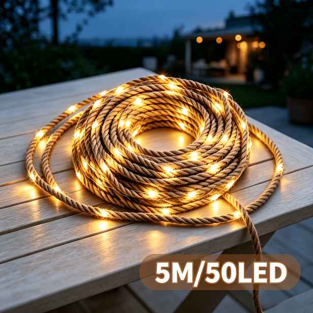 TEMU Vintage solární provázkové světelné řetězy, teplé bílé solární pohádkové světla s 8 režimy svícení. Venkovní dekorativní světla pro festivaly,