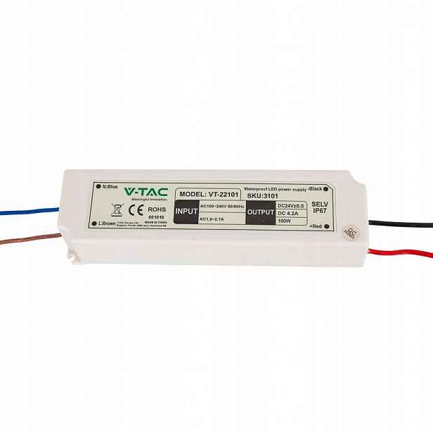 V-tac Led zdroj 100W 24V 4.16A IP65 VT-22101