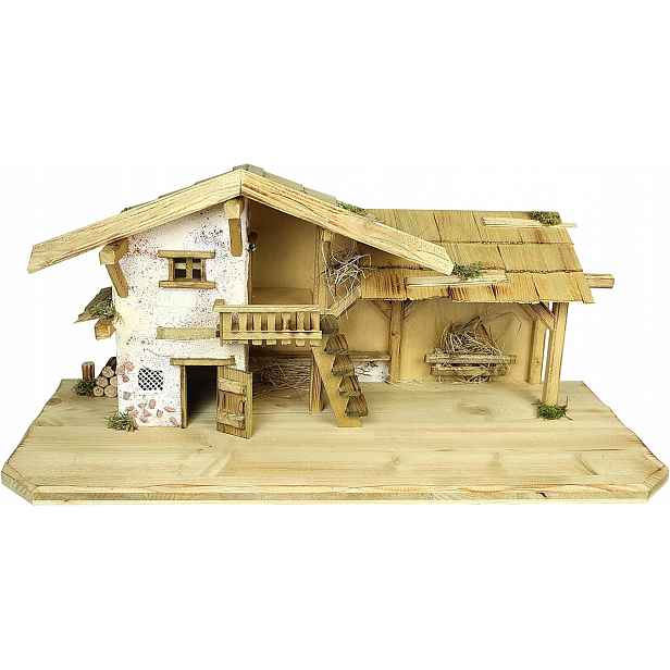 Vánoční Betlém Stajenka Dekorace 70x29,5x31 CM Pro Postavy 9-11 CM