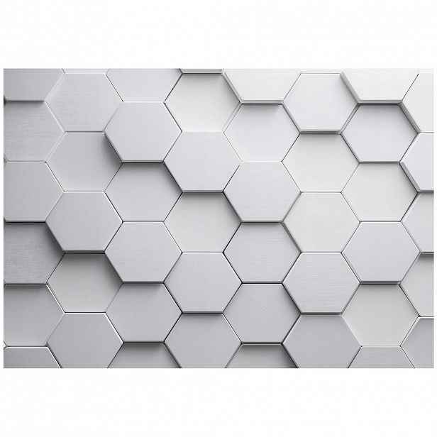 Wallarena 3D šestiúhelníková fototapeta šedá 200x140 cm
