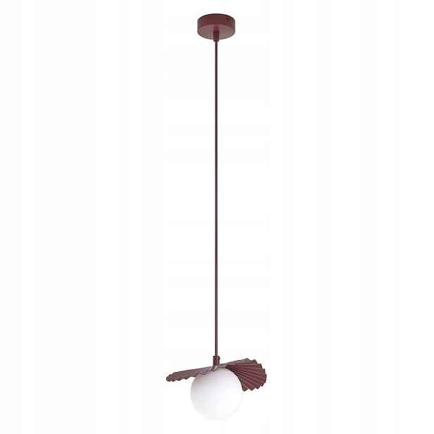 Závěsná lampa skleněná koule burgundsko-bílá G9 1x8W Flora Emibig