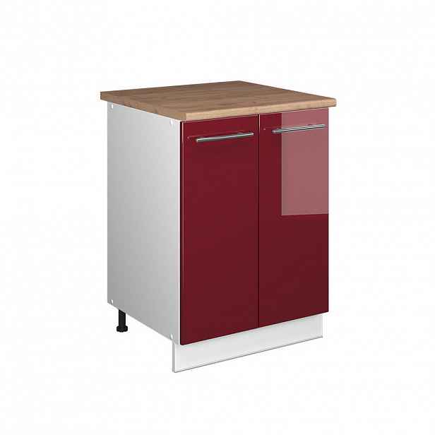 Vicco SKŘÍŇKA POD DŘEZ Fame-Line, Bordó červená vysoký lesk/Bílá, 60 cm