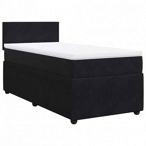 vidaXL Box spring postel s matrací černá 80 x 200 cm samet
