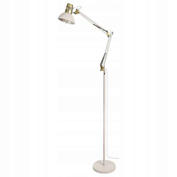 Béžová industriální stojací lampa do obývacího pokoje