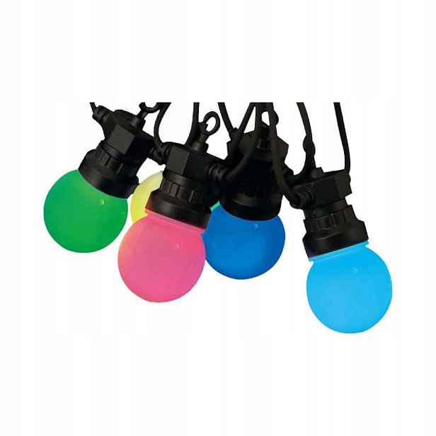 V-tac Led zahradní girlanda (šňůra) 13 m 15 x 0,5 W IP44 VT-713S Rgb 30 lm