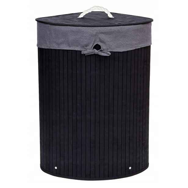 Koš, Koš Na Prádlo, Rohový Bambusový Kufr, Černý Loft, 60 L