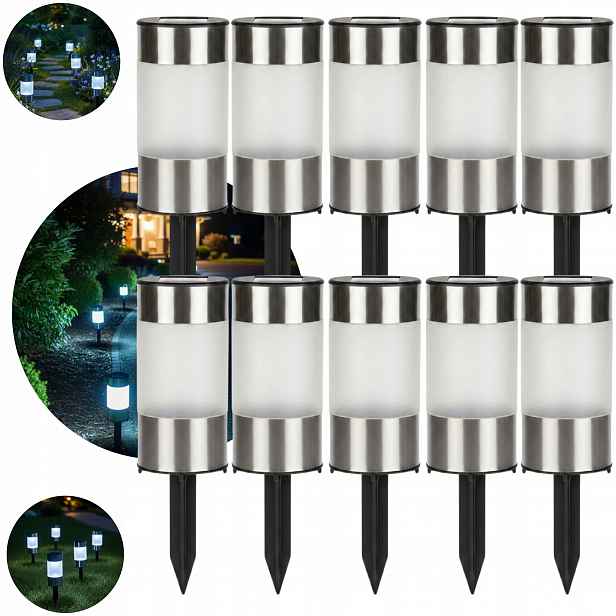 Solární Zahradní Lampa Led Lampička zapíchnutá do země Sloupek 10 ks sada