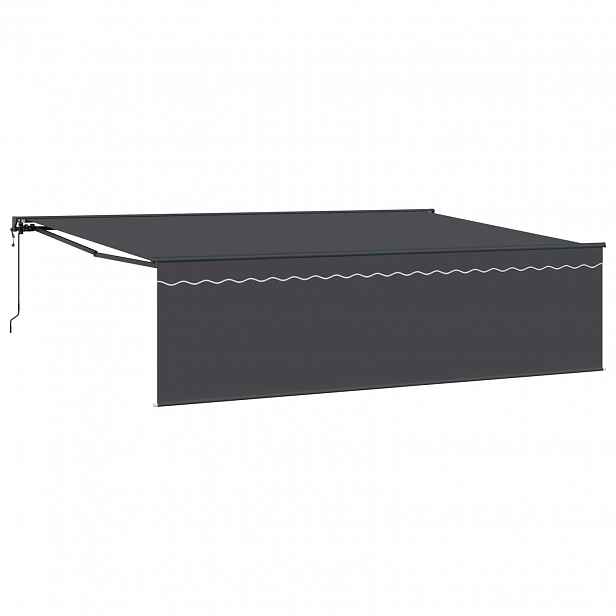 vidaXL Stahovací markýza Antracit 500 × 300 cm Polyester a hliník