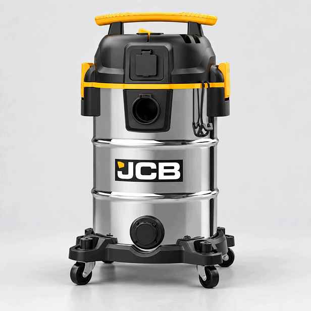 Vysavač vysavač Jcb 30L Inox třída L Tichý 750W Mokro Sucho s zásuvkou