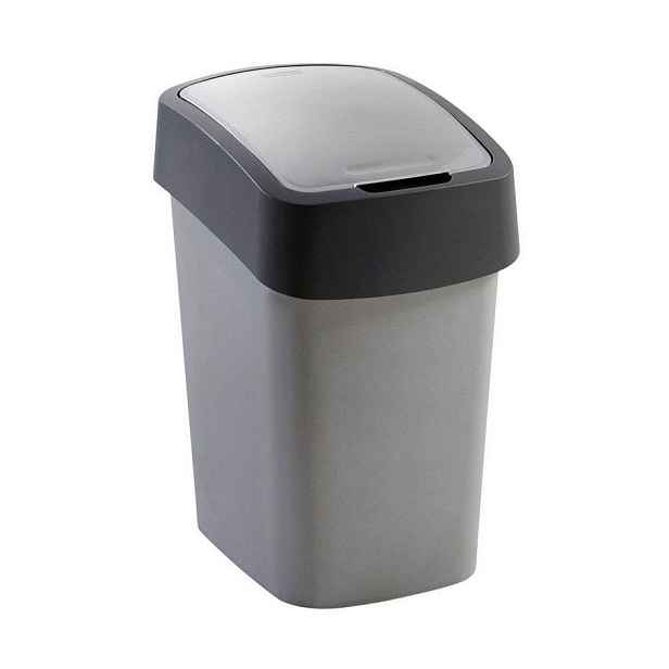 Koš na odpadky Gia 25 l, výklopný víkem, šedý