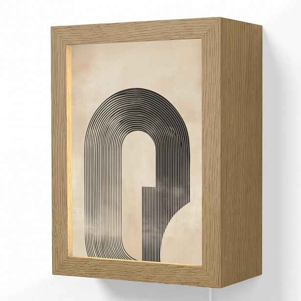 OnlyWow NÁSTĚNNÁ LAMPA Luk - Pruhy - Minimalistický - Černý 15x20 cm