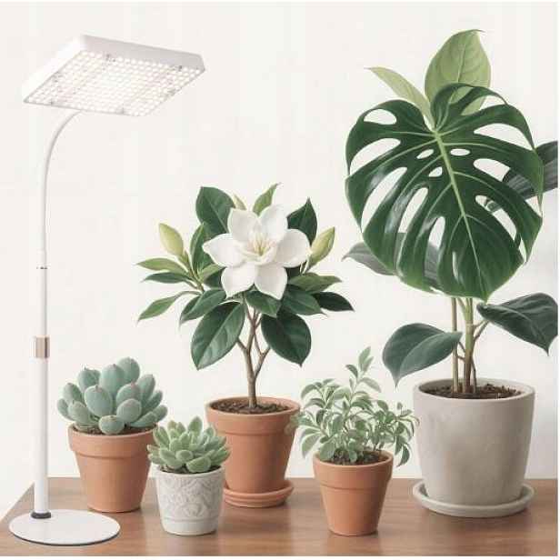 Stojací lampa pro růst rostlin, nastavitelná, 25W Led, Ir a Uv, bílá