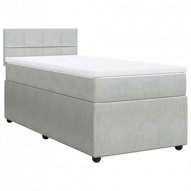 vidaXL Box spring postel s matrací světle šedá 80 x 200 cm samet